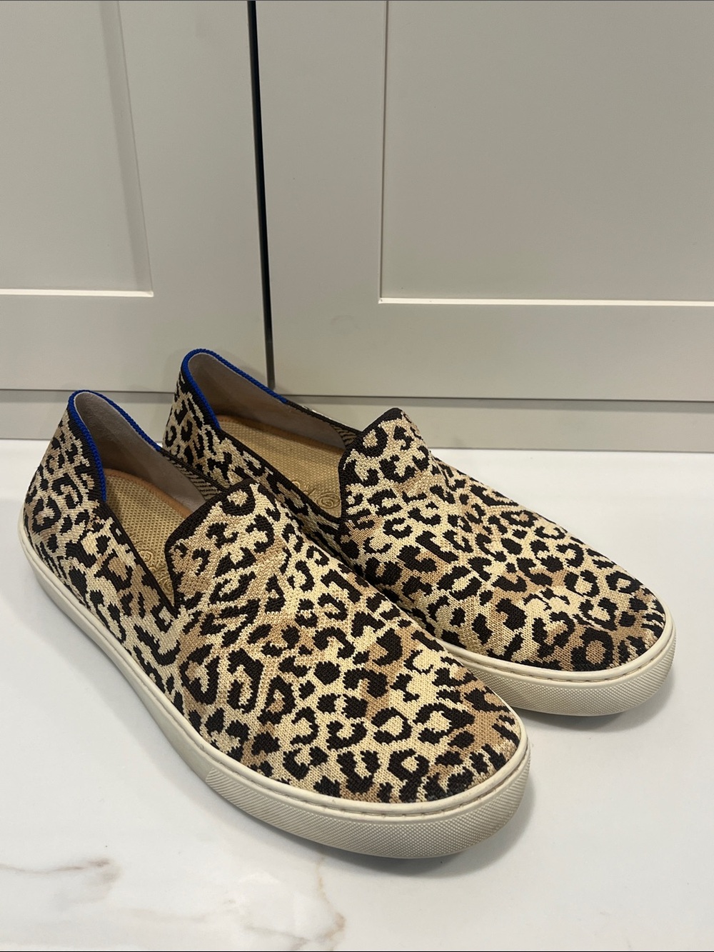 Rothy's Leopard Print Slip-On Sneakers size 12